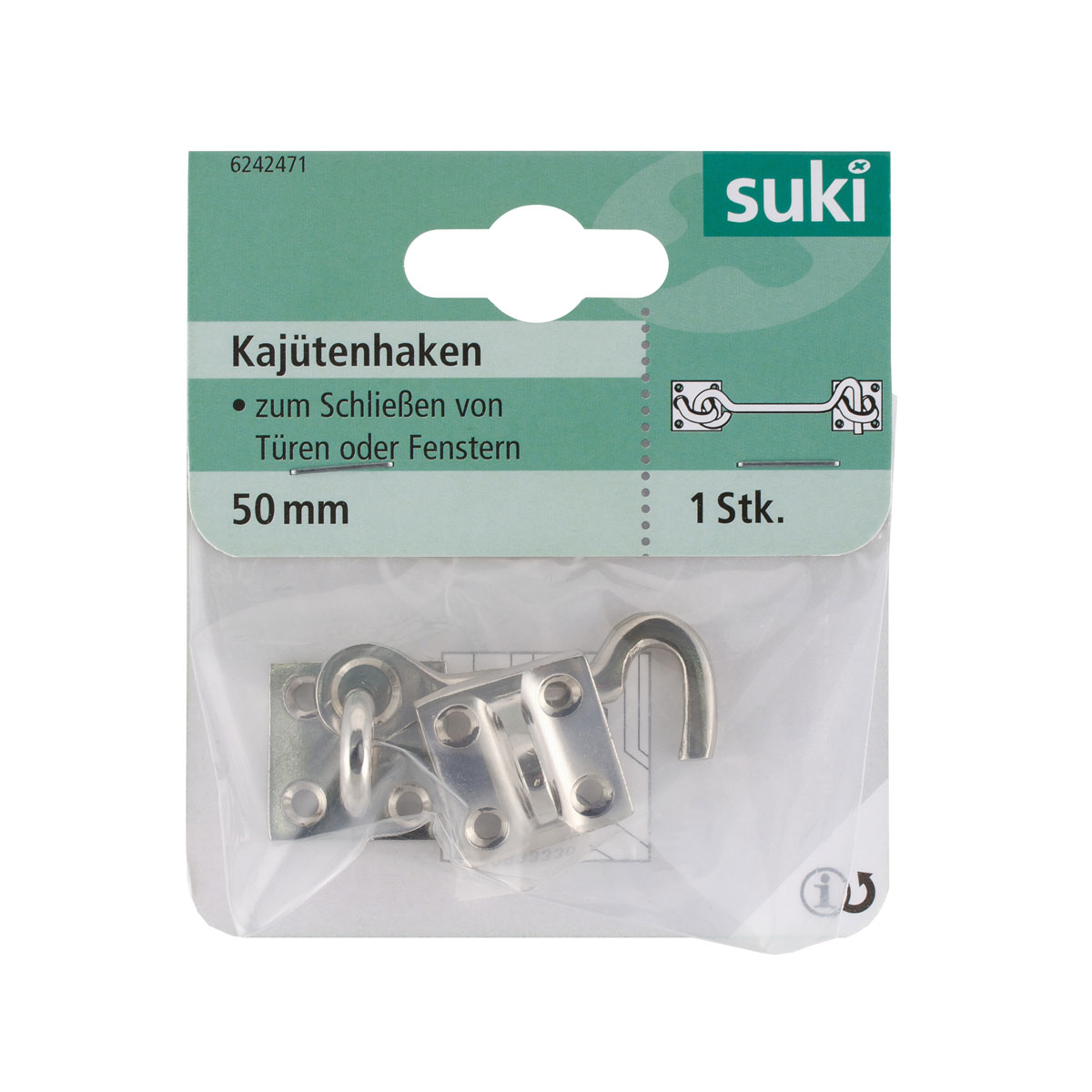 Suki Kajütenhaken vernickelt 50 mm Bild 1