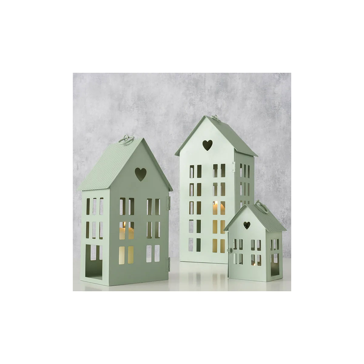 Laterne Alamo Haus 9 x 7,5 x 14 cm hellgrün Metall Bild 3