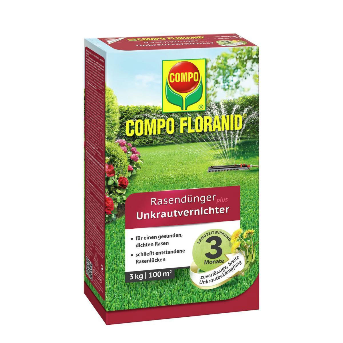 Compo FLORANID Rasendünger plus Unkrautvernichter für 100 m² 3 L