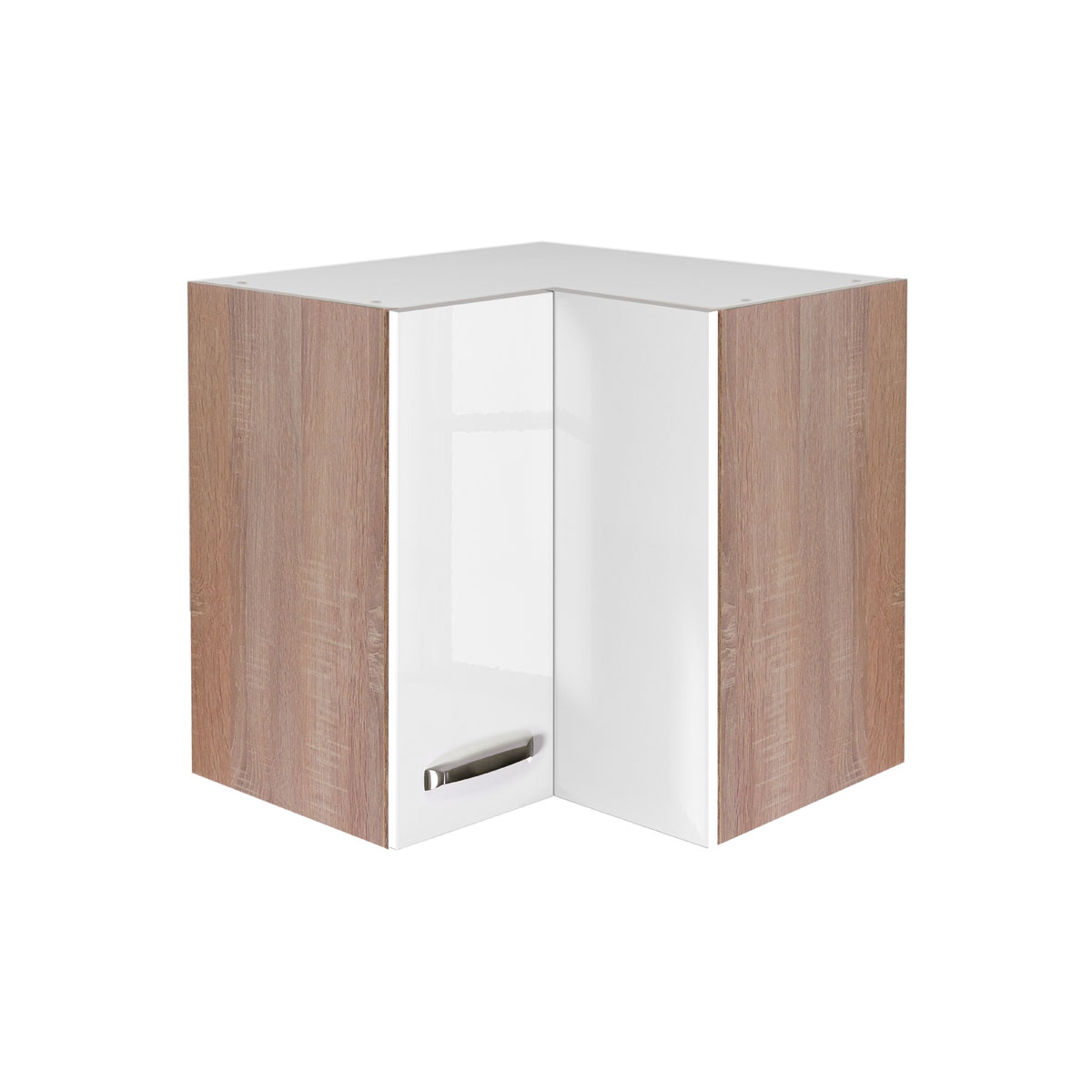 Flex-Well Küchen-Eckoberschrank „Valero“, 60/60x54,8x32 cm, weiß/Sonoma Eiche