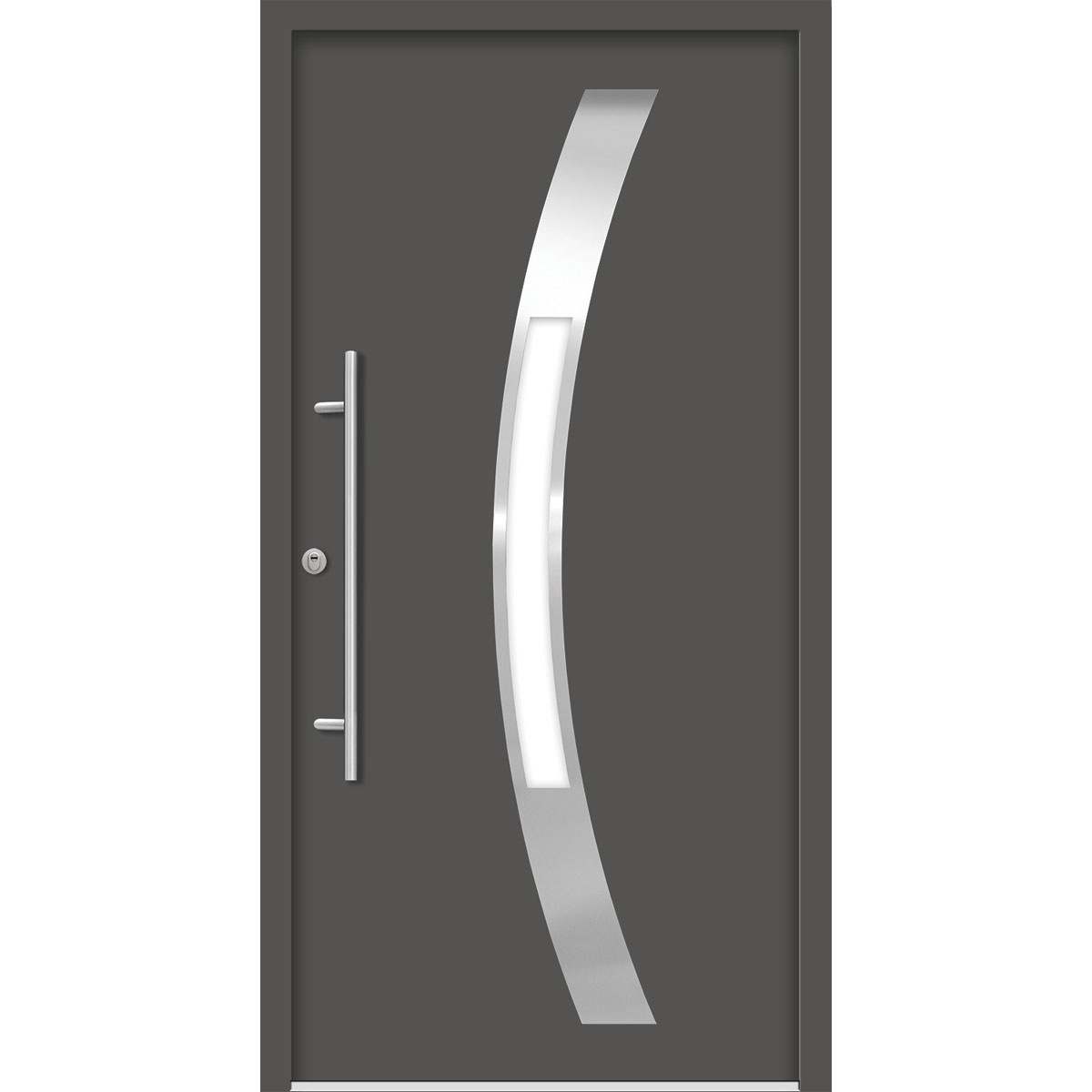 SplenDoor Premium-Haustür Passivedoor Goeteborg RC2 energiesparend einbruchsicher anthrazit 100 x 210 cm links