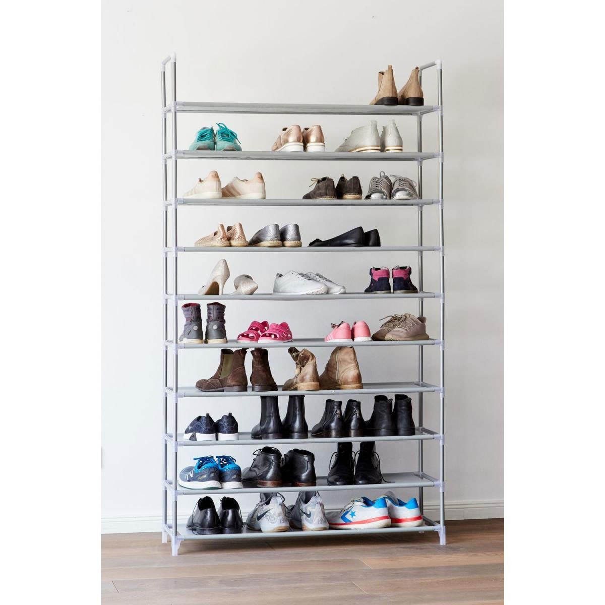 XXXL Schuhregal mit 10 Ablageböden variabel steckfertig Bild 2