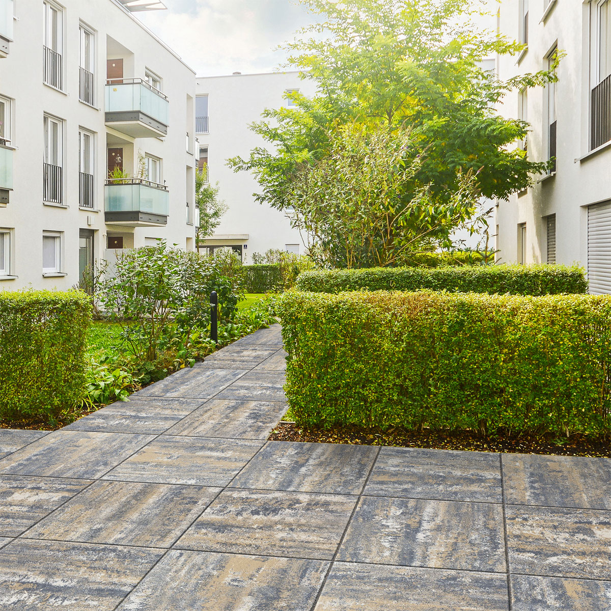 Terrassenplatte No 1 Bagattini Ellenica anthrazit-braun meliert 48 x 48 x 3,2 cm