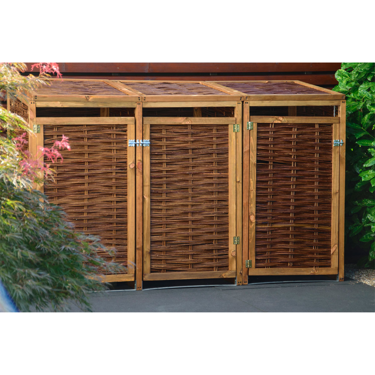 dobar Holz-Mülltonnenbox 137 x 83 x 132 cm braun Bild 3