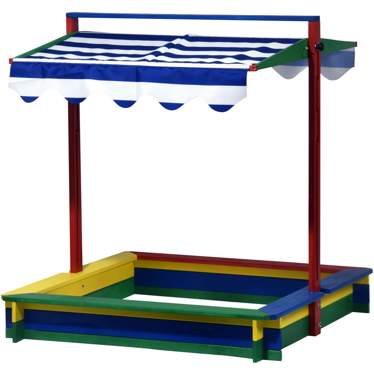 dobar Sandkasten mit Deckel 120 x 120 x 120 cm mehrfarbig