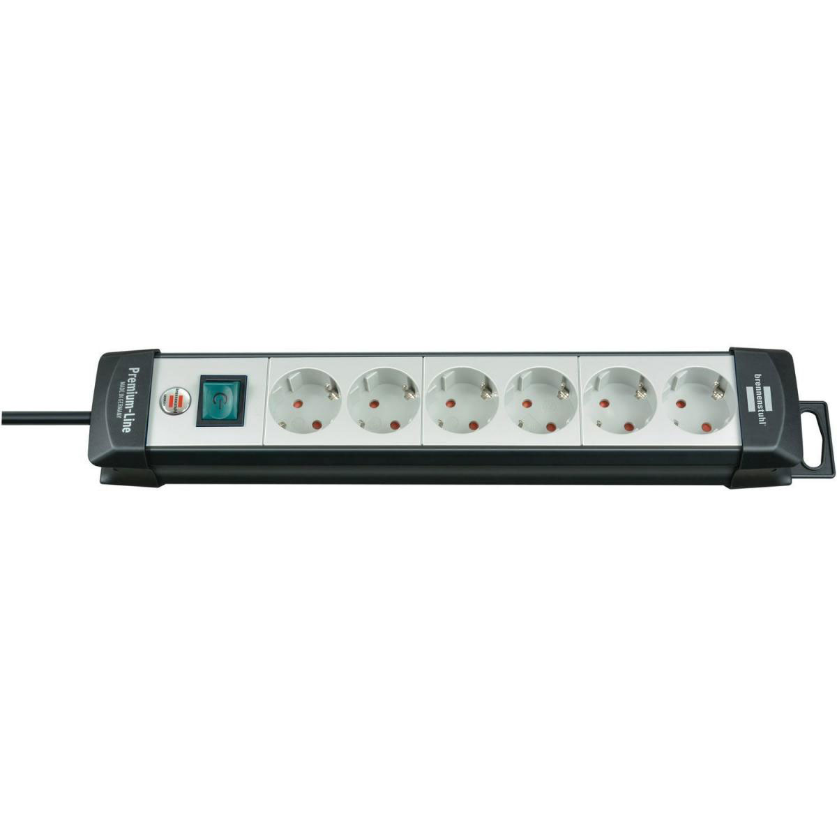 Brennenstuhl Steckdosenleiste Premium-Line 6-fach lichtgrau/schwarz