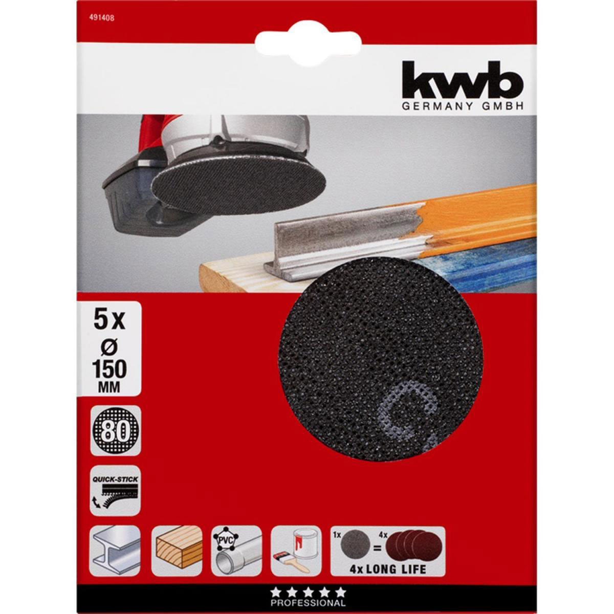 kwb  Gitterleinen für Exzenterschleifer Durchmesser 150 mm K80 Bild 2