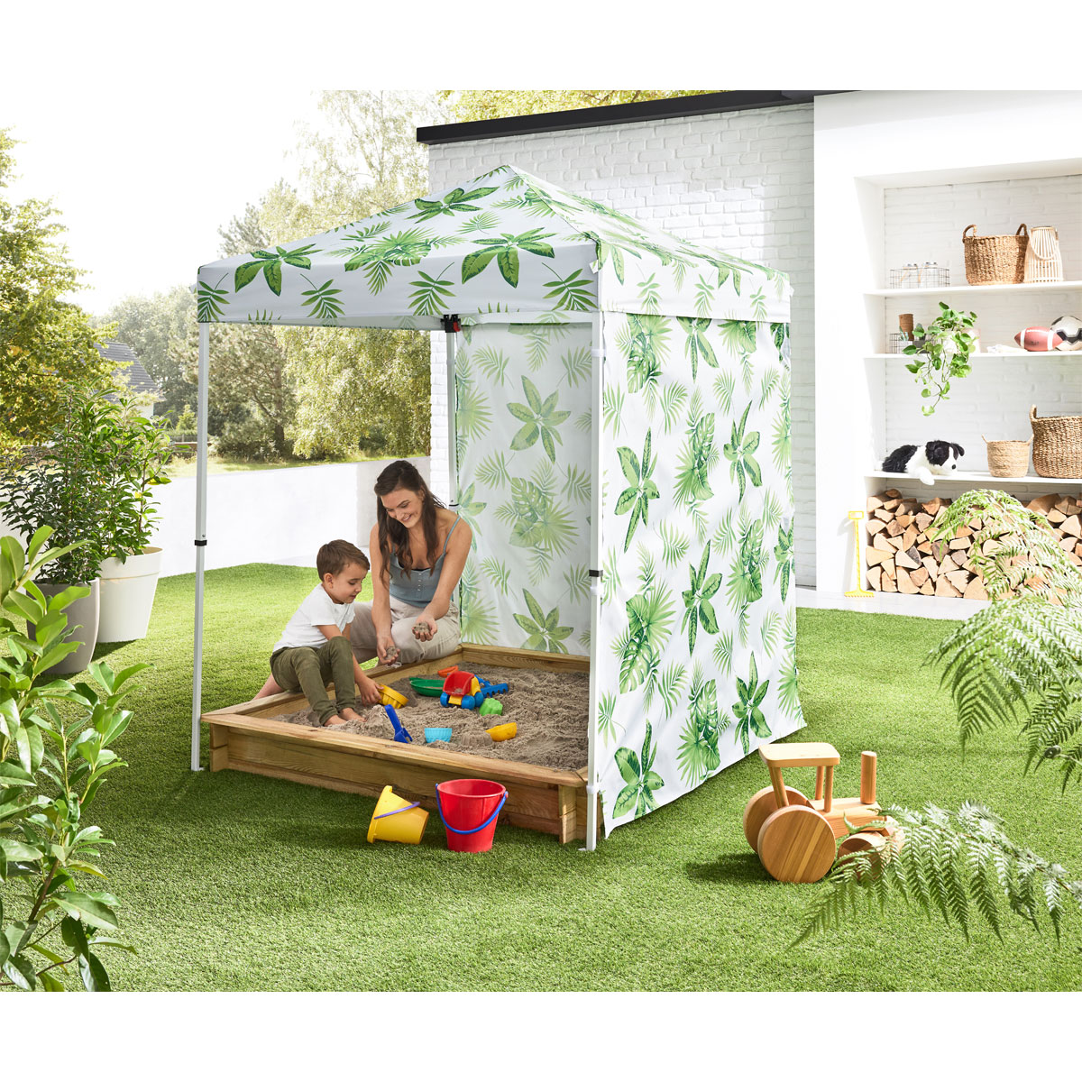 Haveson Push-Up Mini-Faltpavillon PALM LEAF 150 x 150 cm Bild 6