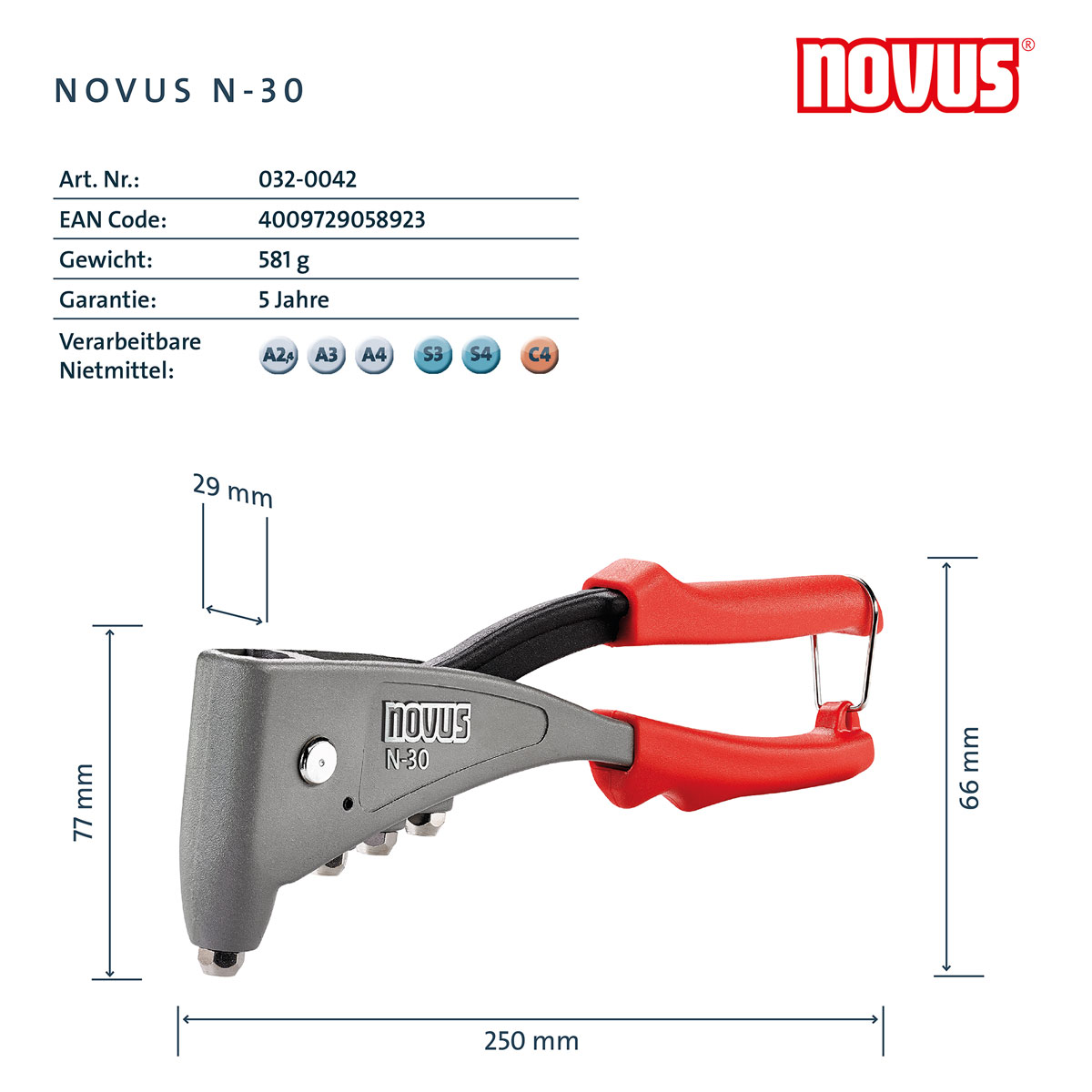 Novus Blindnietzange N-30 Bild 3