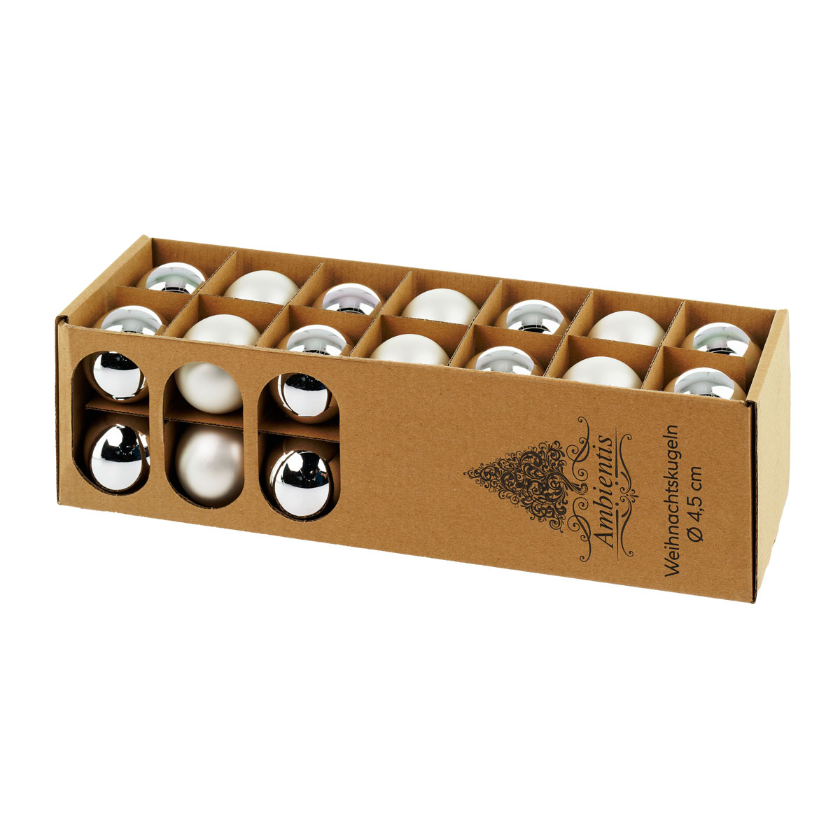 Ambientis Glaskugeln 4,5 cm silber weiß Mix Bild 3