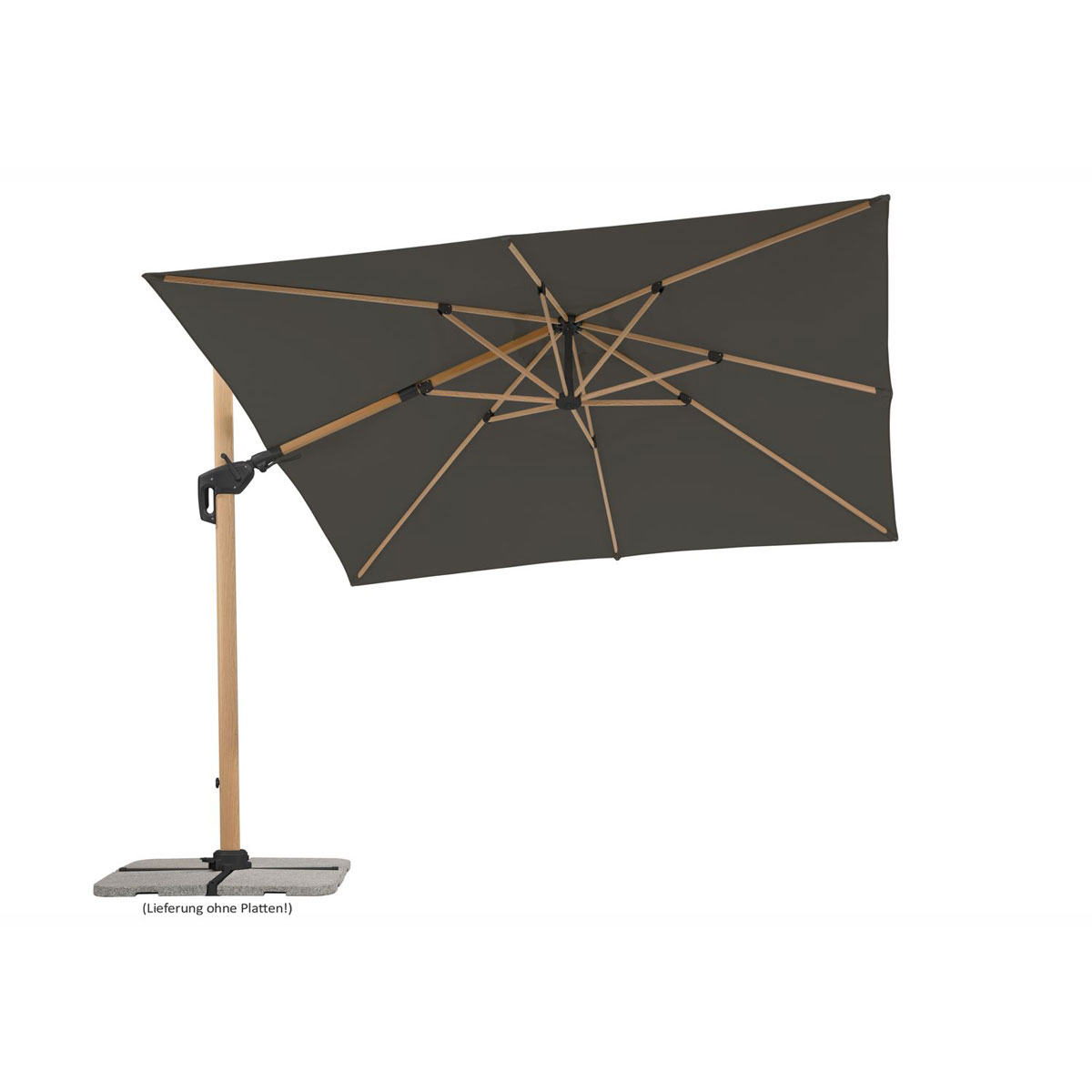 Schneider Schirme Sonnenschirm Rhodos Twist Woody 300 x 300 cm anthrazit Bild 1