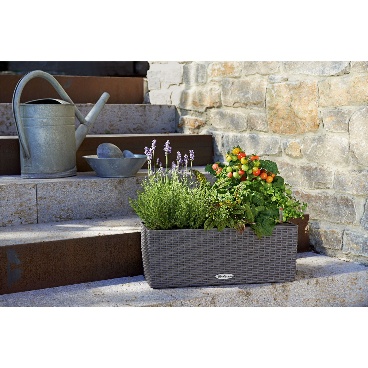 LECHUZA Blumenkasten Balconera Cottage 80 granit 824983