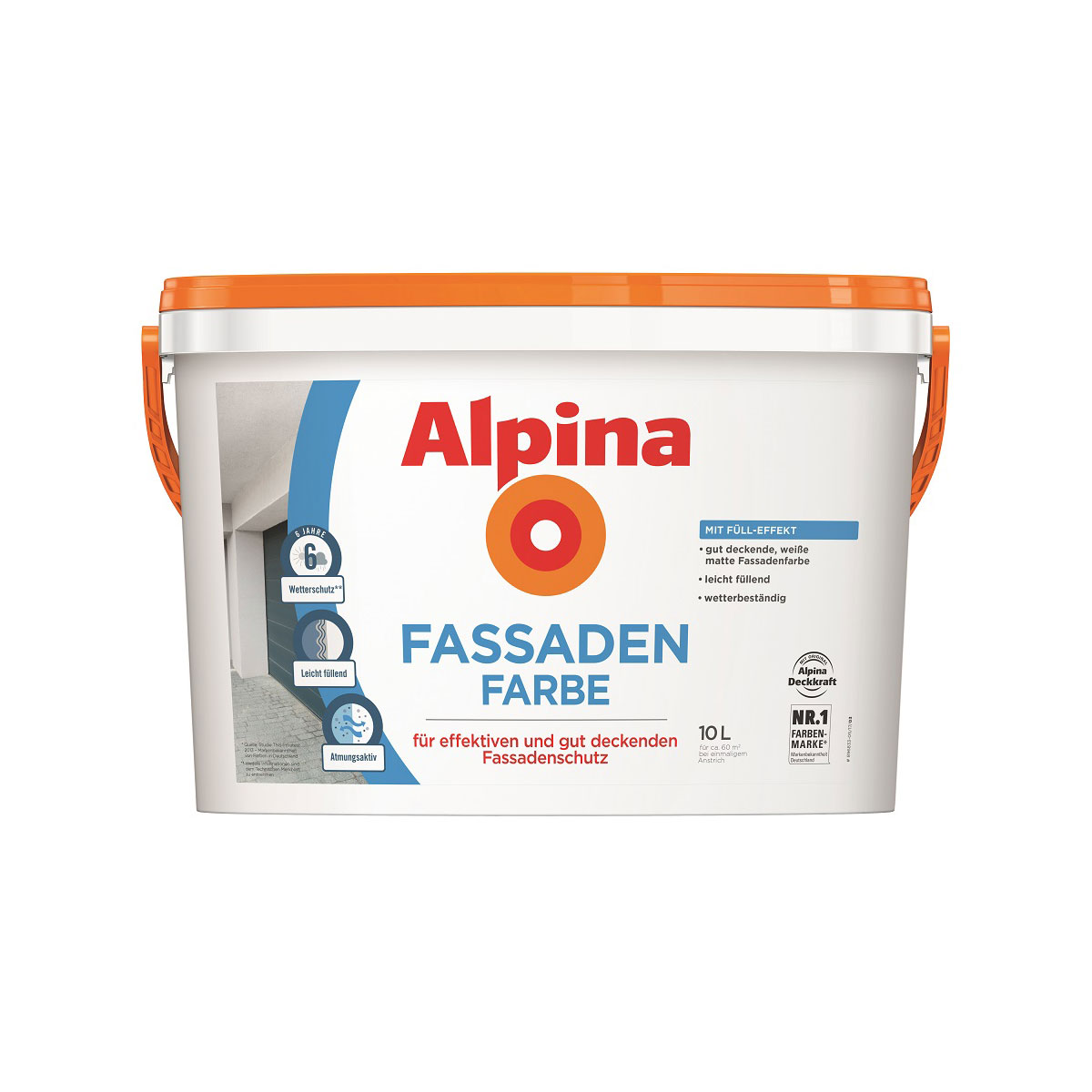 Alpina Fassadenfarbe Weiß Matt 10 L Bild 1