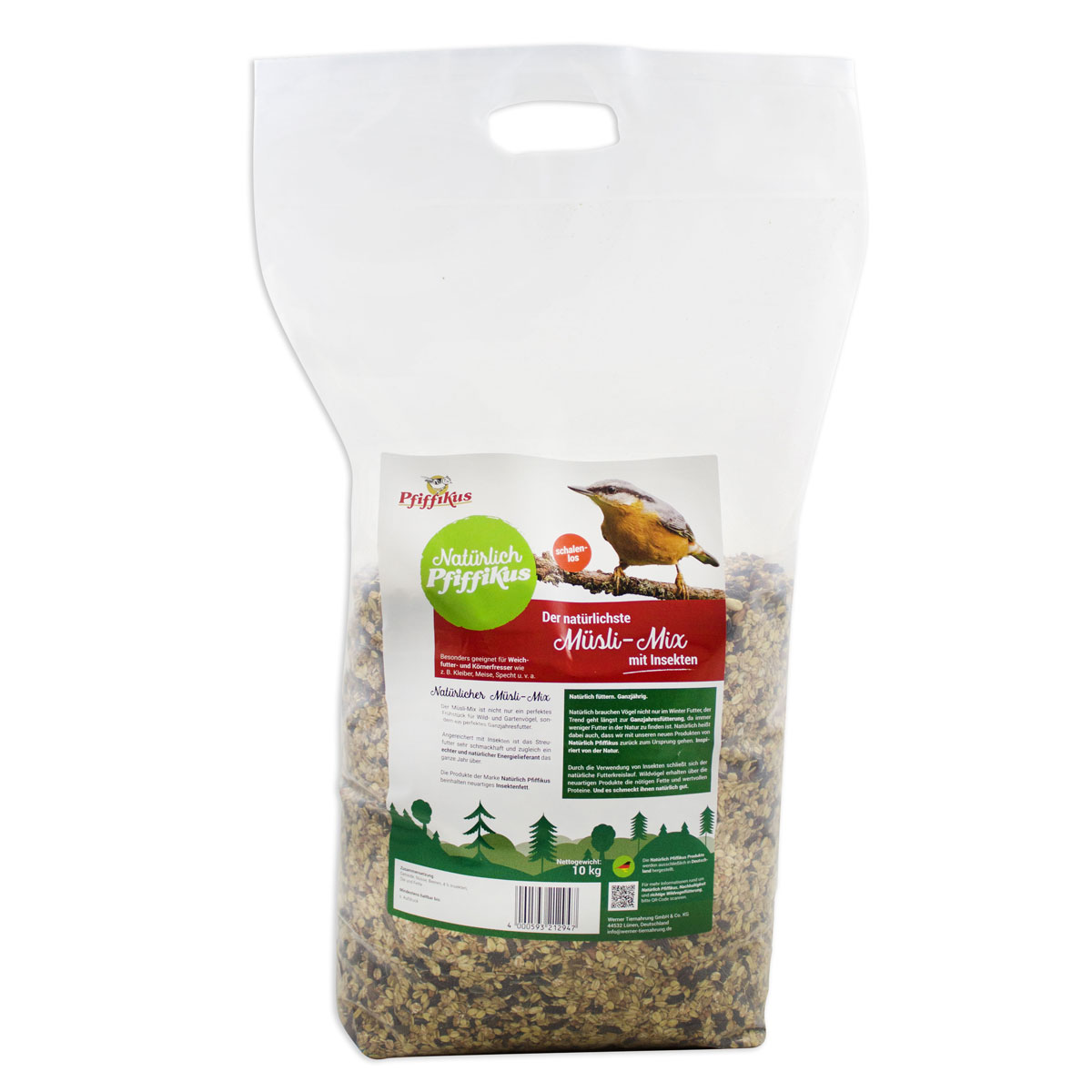 Pfiffikus Natürlich Müsli-Mix 10 kg mit Insekten