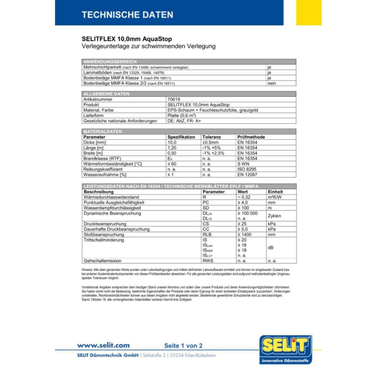 Selit FLEX Dämmunterlage THERMO 10 mm zur idealen Wärmedämmung fußkalter Böden Bild 4