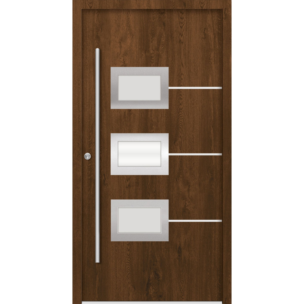 SplenDoor Premium-Haustür Passivedoor Bergen energiesparend nussbaum 110 x 210 cm links
