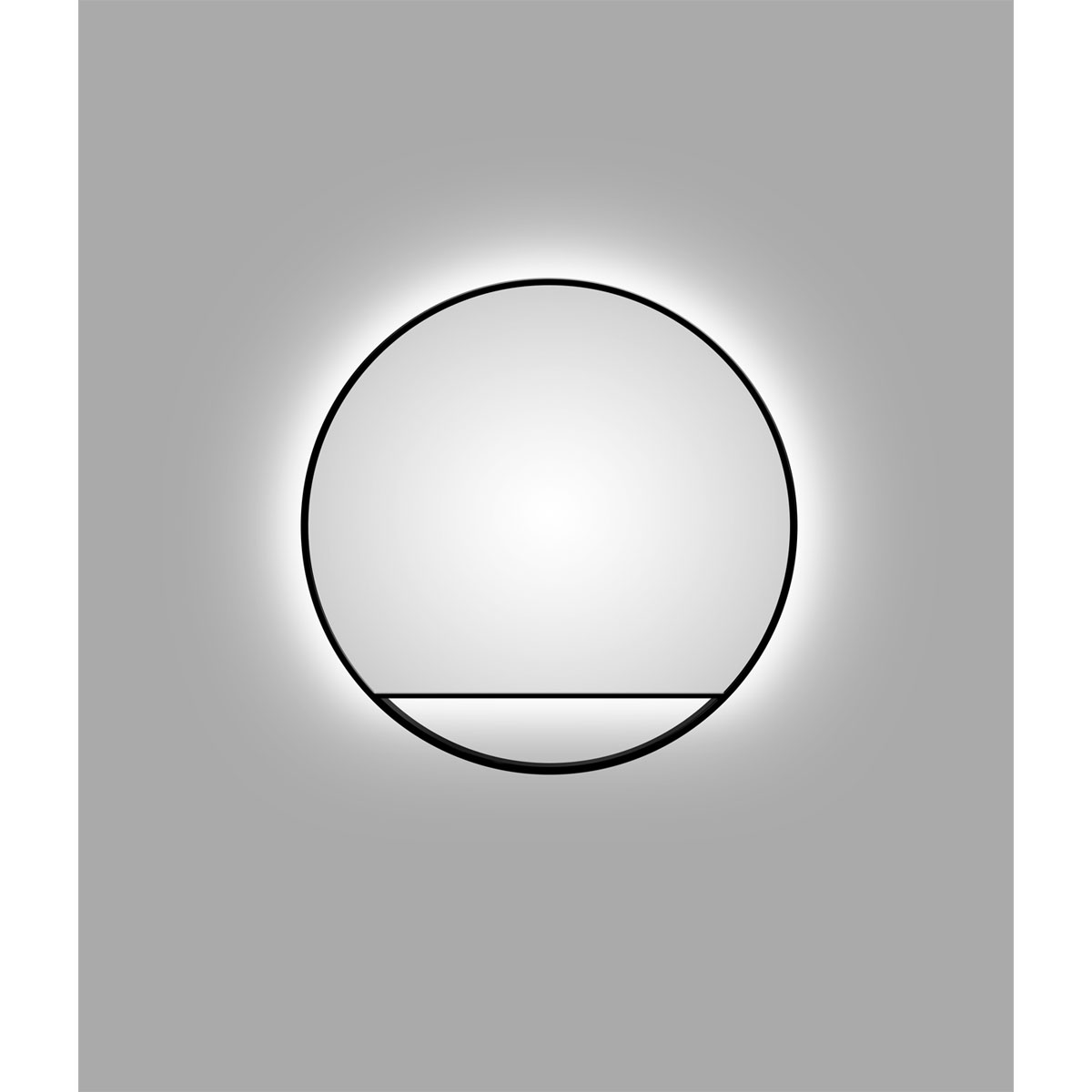 DSK  Design LED Lichtspiegel Silver Cosmos Black Dm 80 cm