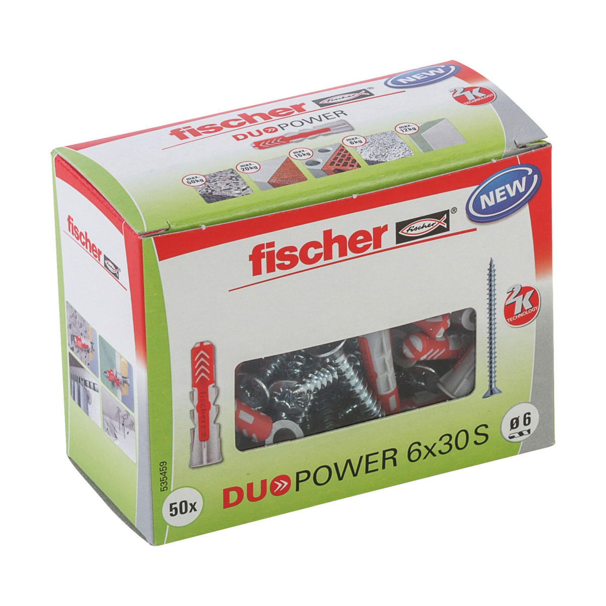 Fischer Dübel DuoPower 6 x 30 S LD mit Schraube 50 Stück