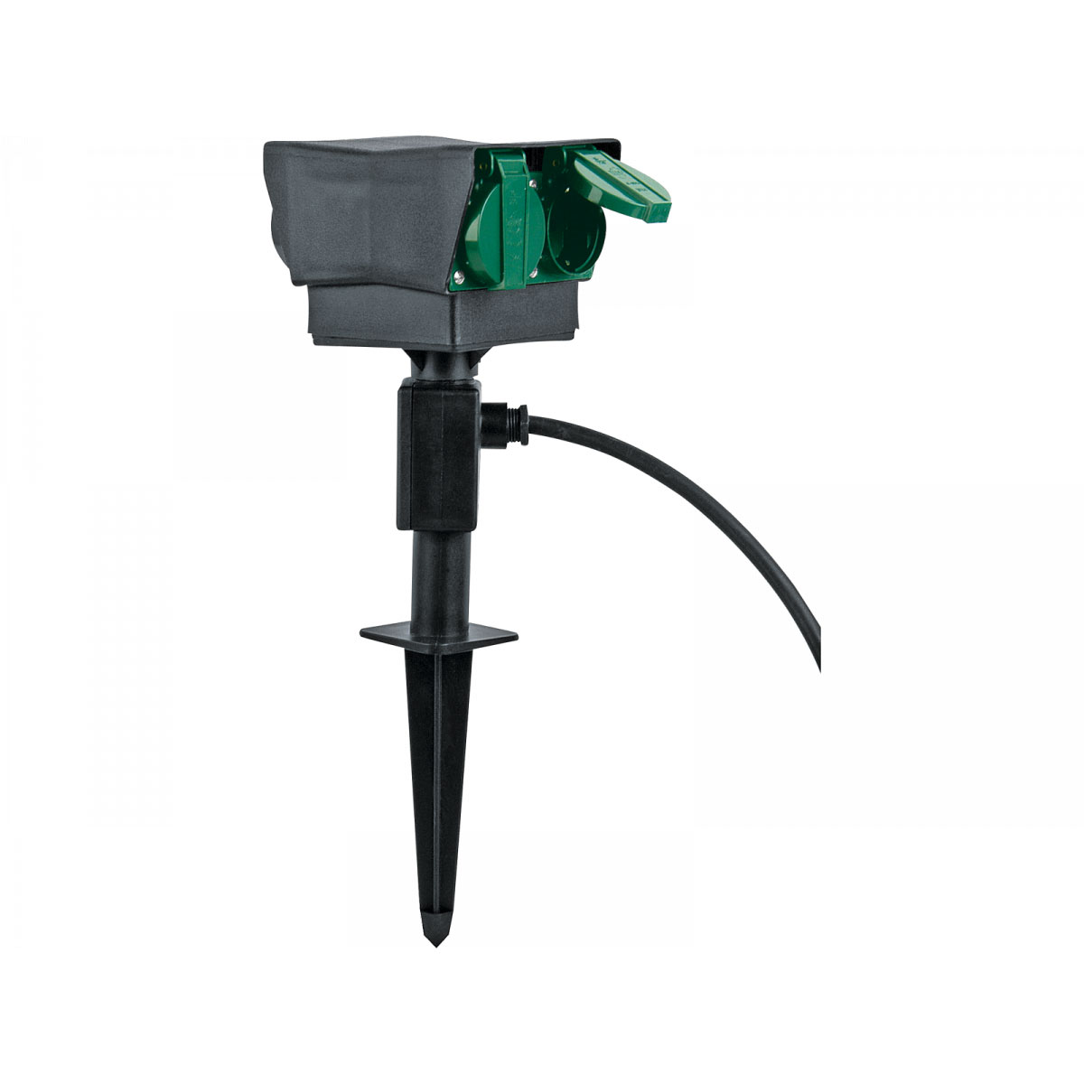 Erdspieß mit 4-fach Steckdose