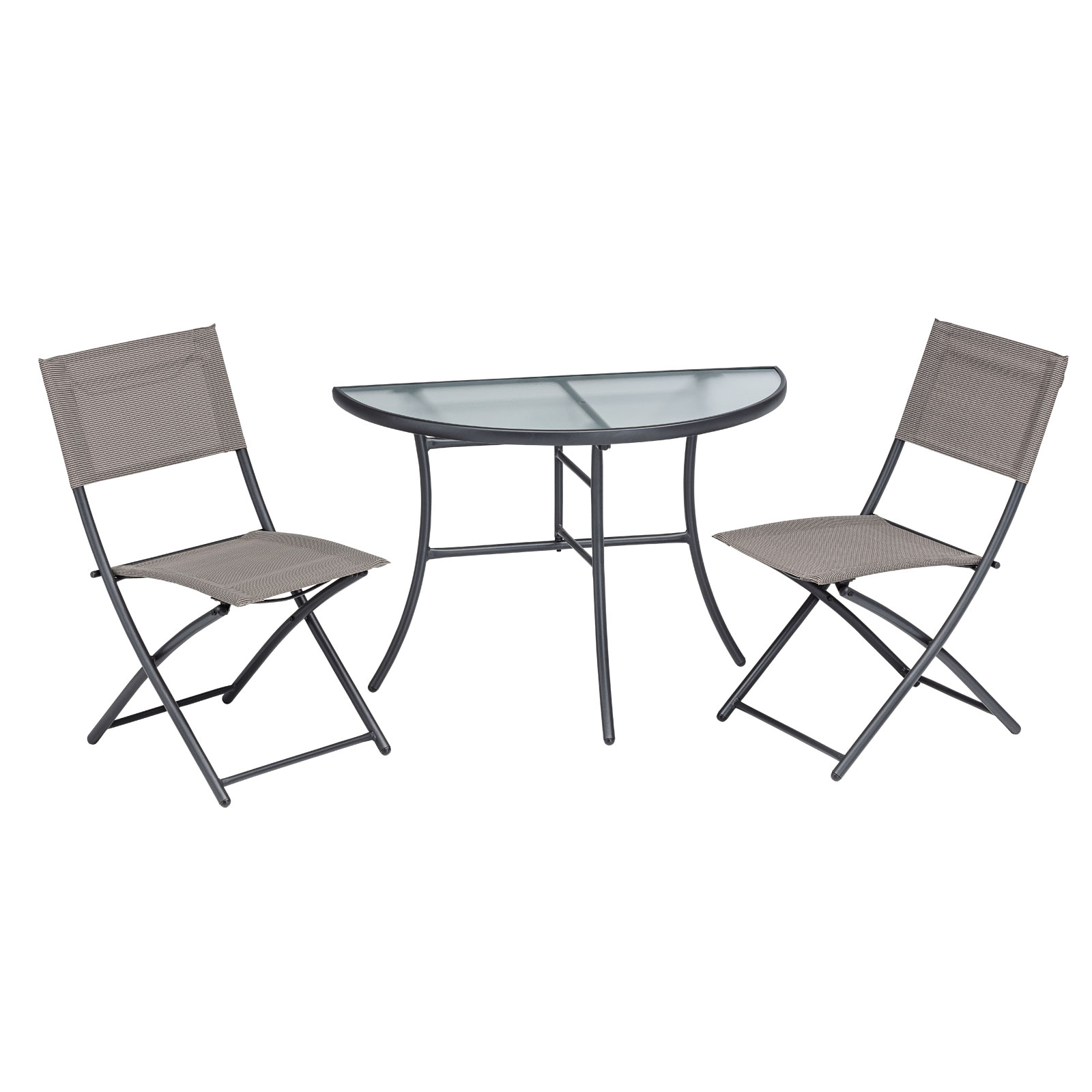 Haveson Balkon-Set Brüssel anthrazit bestehend aus 2 Stühlen und 1 Tisch