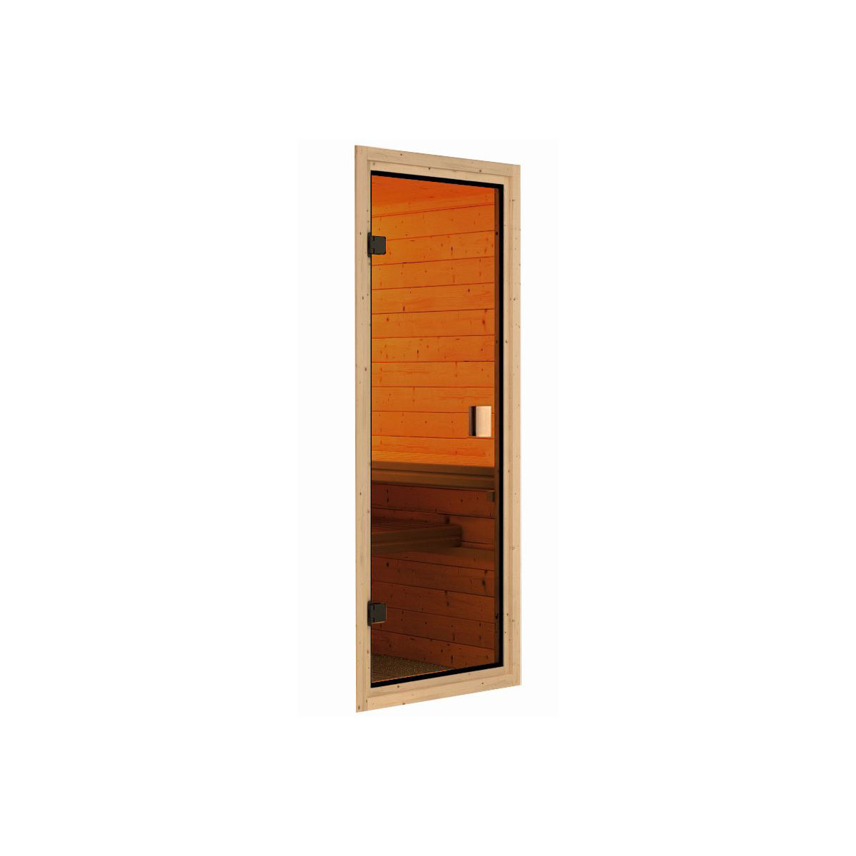 Karibu Sauna Antonia 3,6 kW naturbelassen Bio externe Steuerung ohne Dachkranz Bild 5