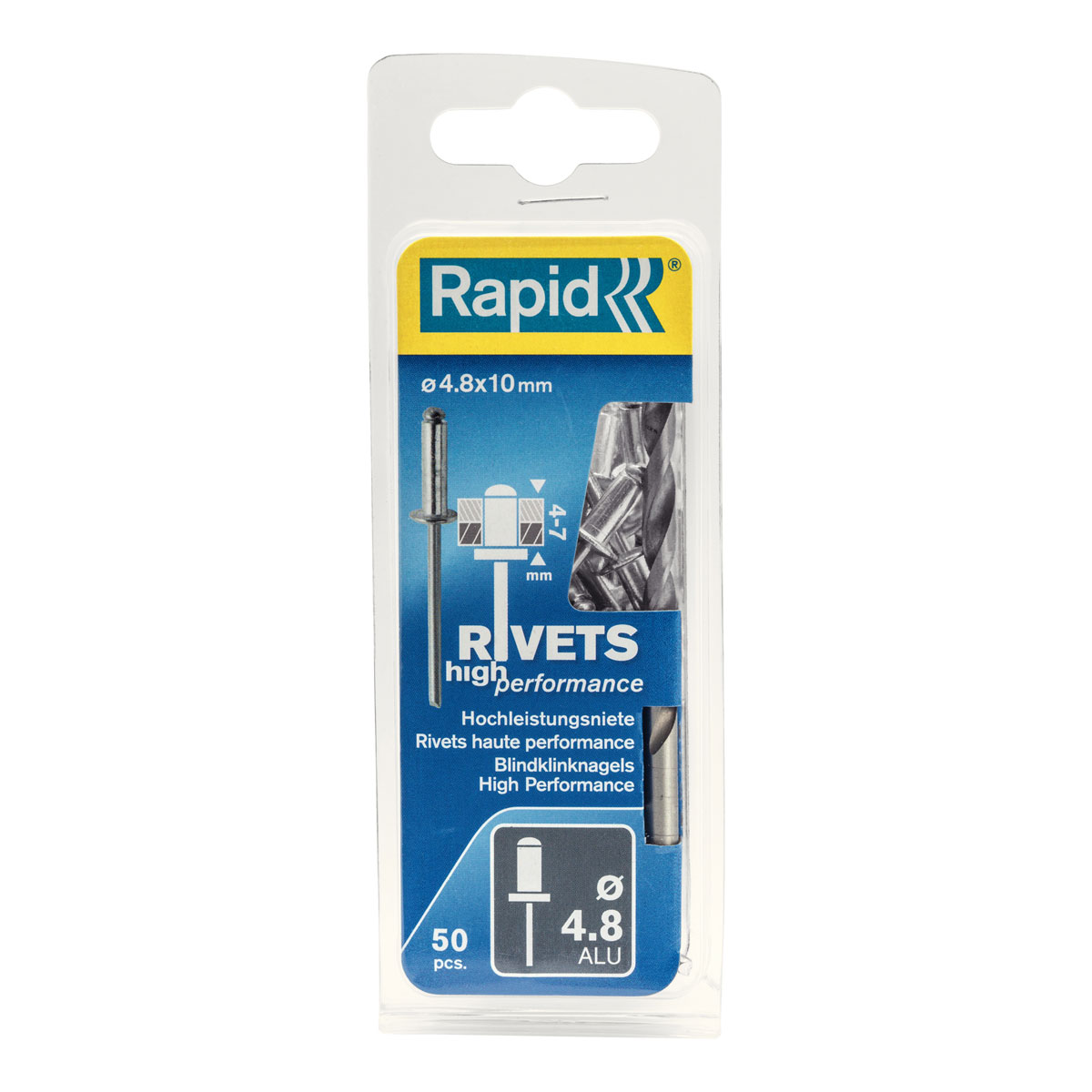 Rapid Blindnieten 4,8 x 10 mm 50 Stück Flachkopf