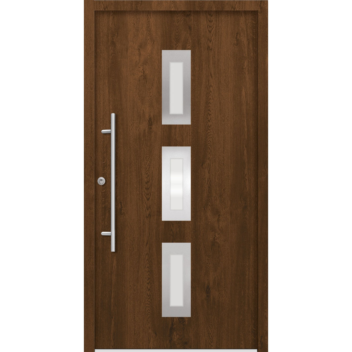 SplenDoor Premium-Haustür Passivedoor Aalborg energiesparend nussbaum 110 x 210 cm links