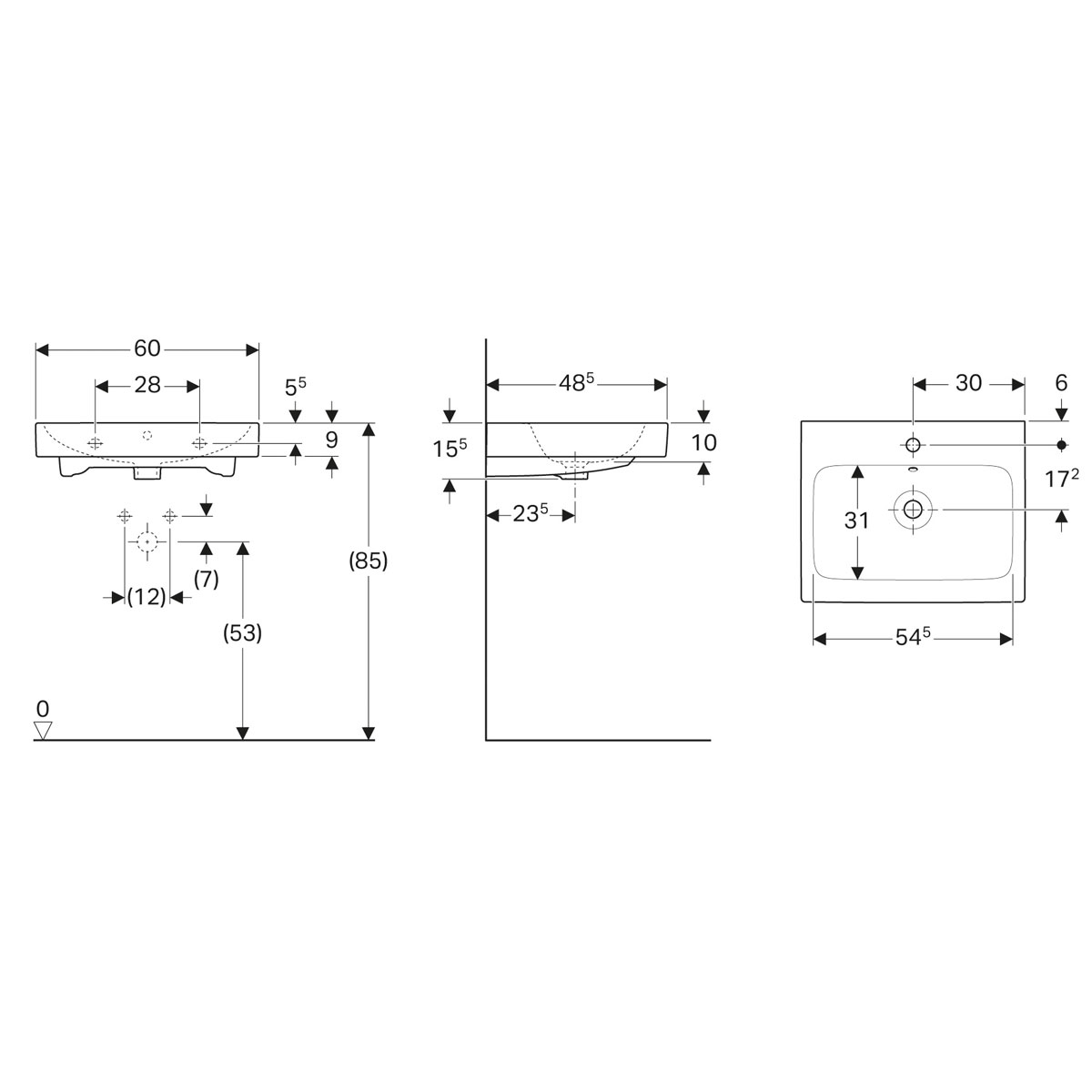 Geberit Waschtisch Con inkl Armatur 60 cm Bild 3