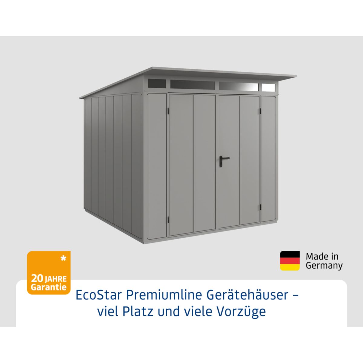 EcoStar  Gerätehaus Elegant-PTyp 2RAL9007 2 flg Bild 2