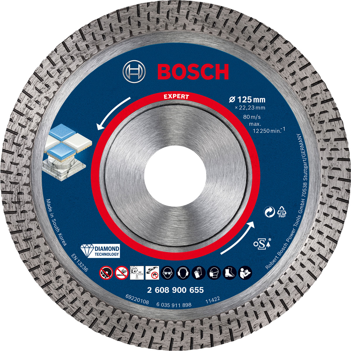 Bosch Professional Expert HardCeramic Diamanttrennscheiben 125 x 22,23 x 1,4 x 10 mm