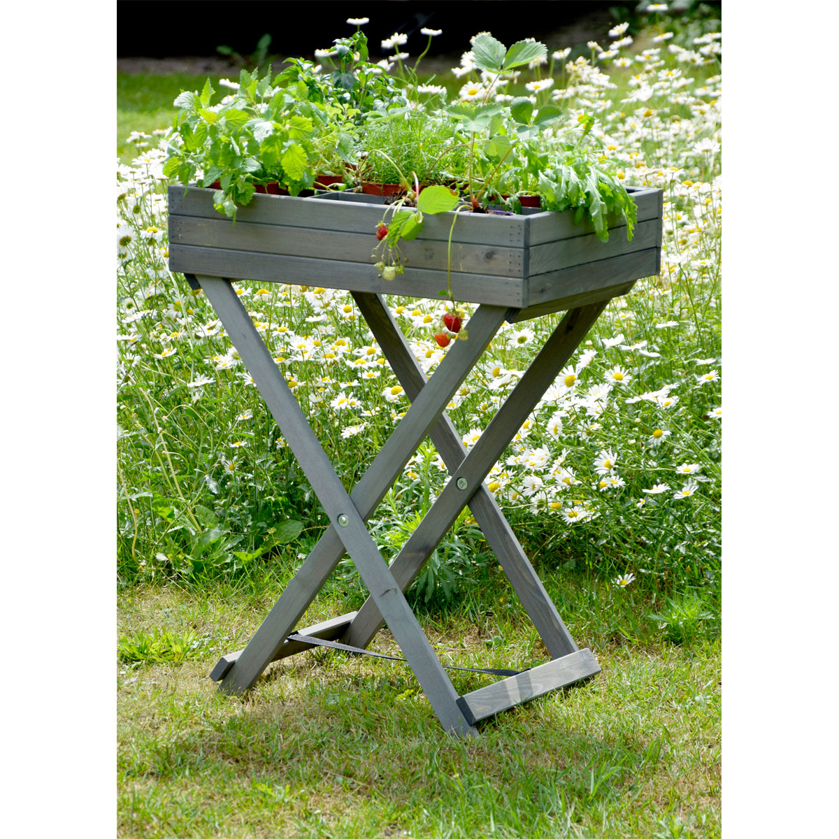 dobar Hochbeet faltbar 58 x 38 x 75 cm grau Bild 2