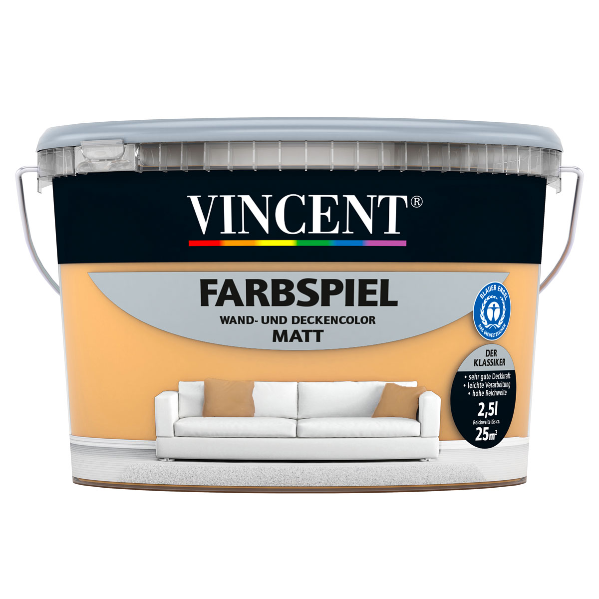 Vincent Farbspiel Papaya matt 2,5 L
