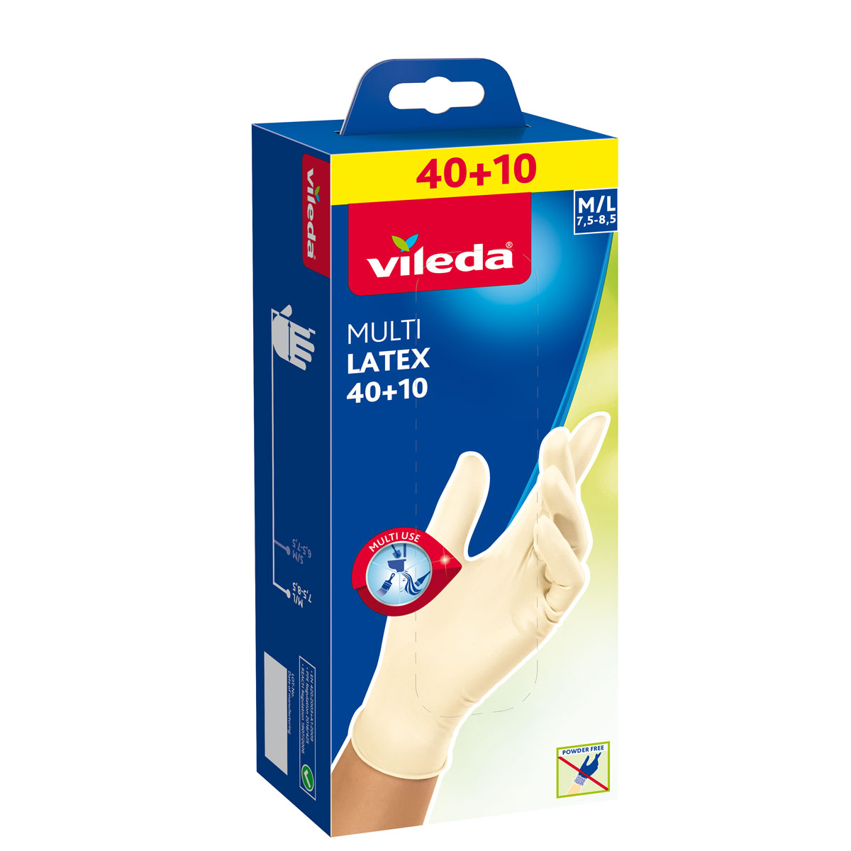 Vileda Einmalhandschuh Multi Latex 40+10 Stück Gröe M/L