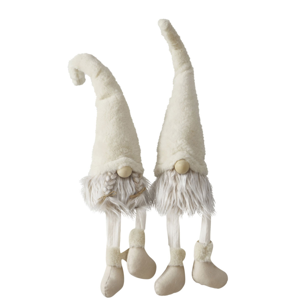 Kantenhocker Tanyo Wichtel 14 x 13 x 58 cm beige Stein Textil Bild 2