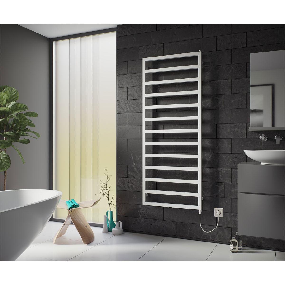 Ximax  Elektrischer Handtuchwärmer Pure 870 x 600 mm 300 Watt Typ 1 Weiß