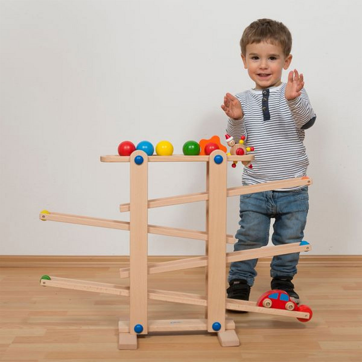 Coemo Holz-Kugelbahn, 7-teilig Bild 2