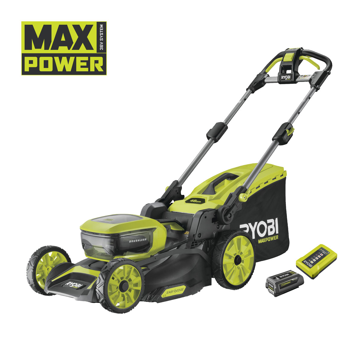 Ryobi Akku-Rasenmäher RY36 LMXSP46A-150 46 cm inkl 5,0 Ah Akku u Ladegerät selbstfahrend