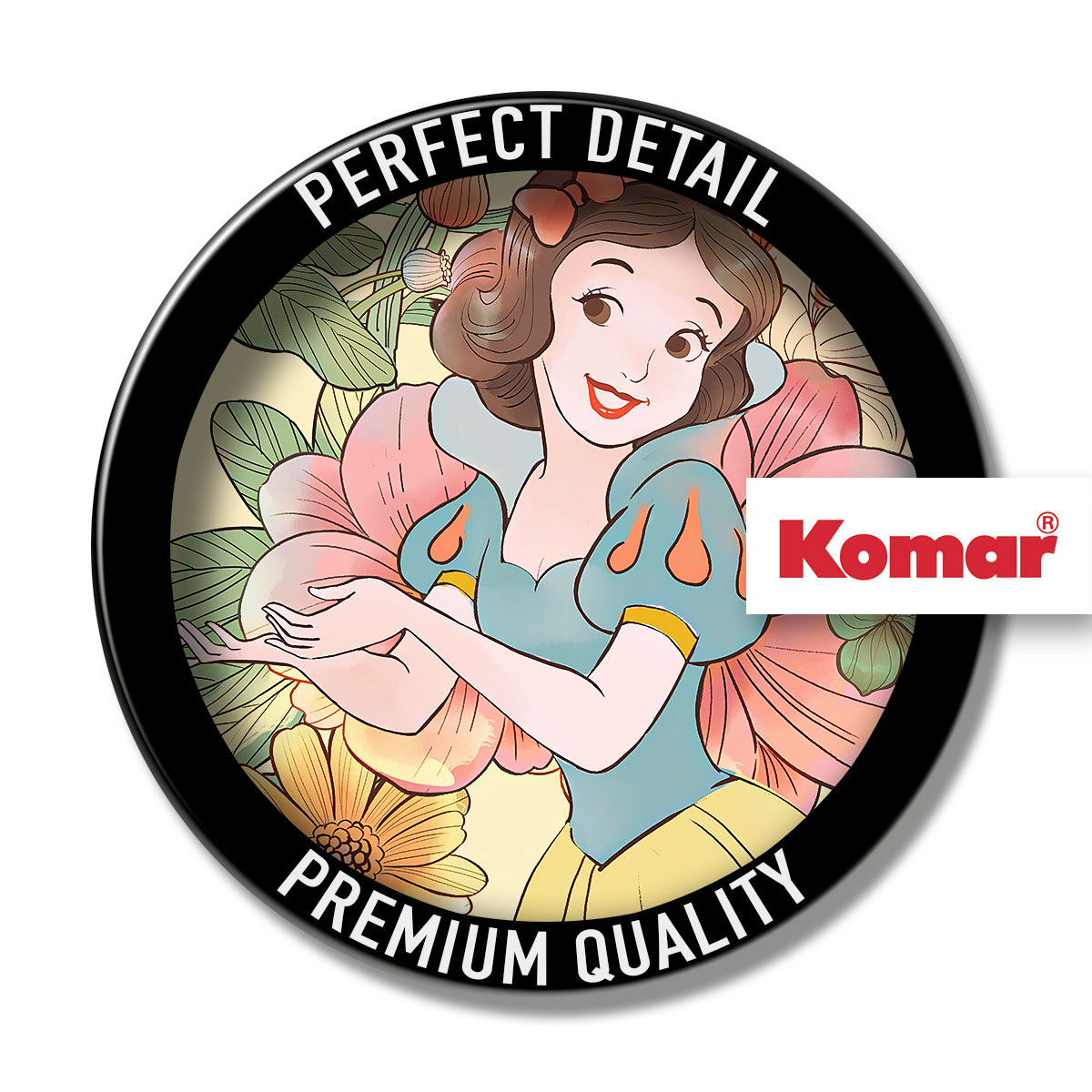 Komar Selbstklebende Vlies Fototapete rund Snow White Endless Summer Durchmesser 125 cm