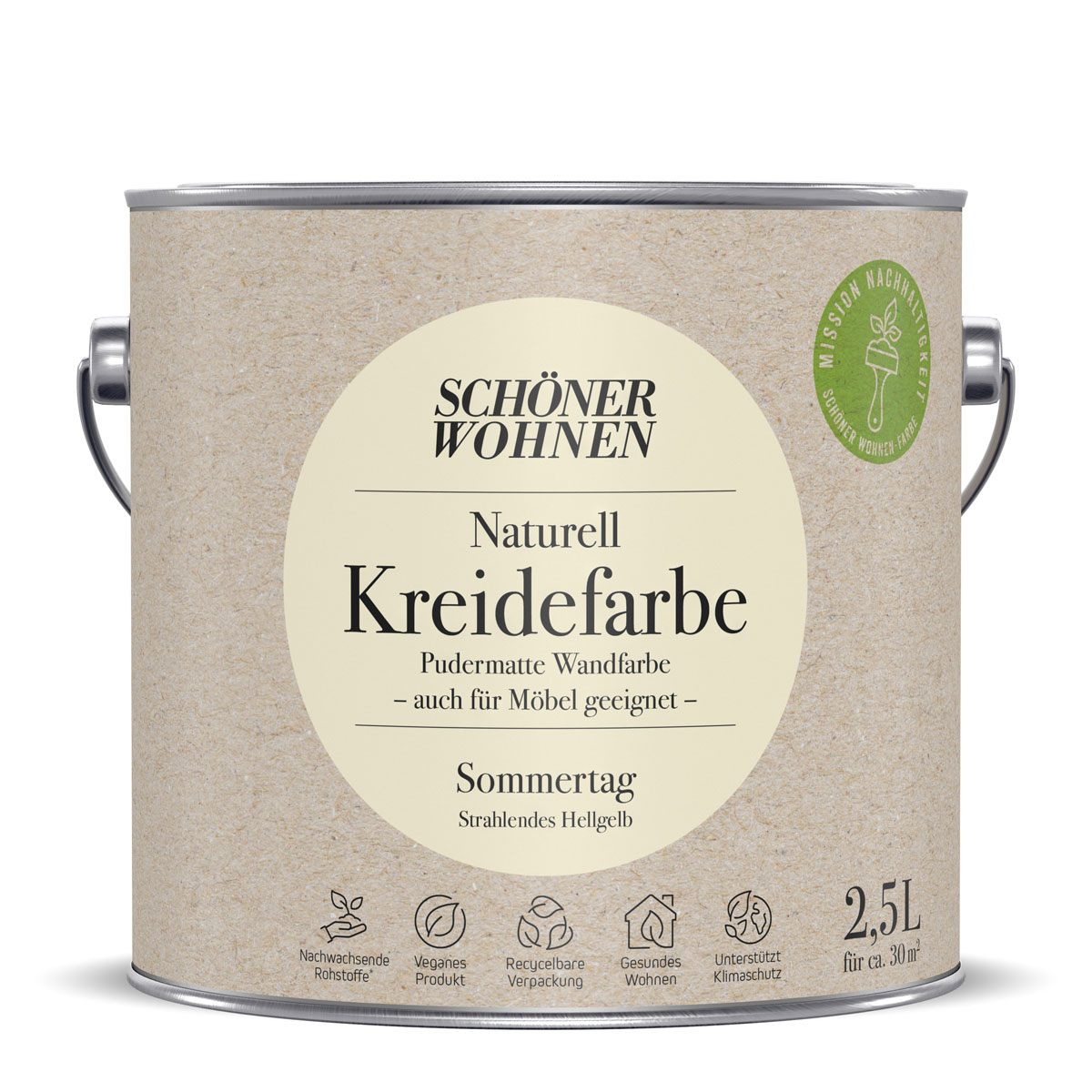 Schöner Wohnen Farbe Naturell Kreidefarbe 2,5 L Sommertag
