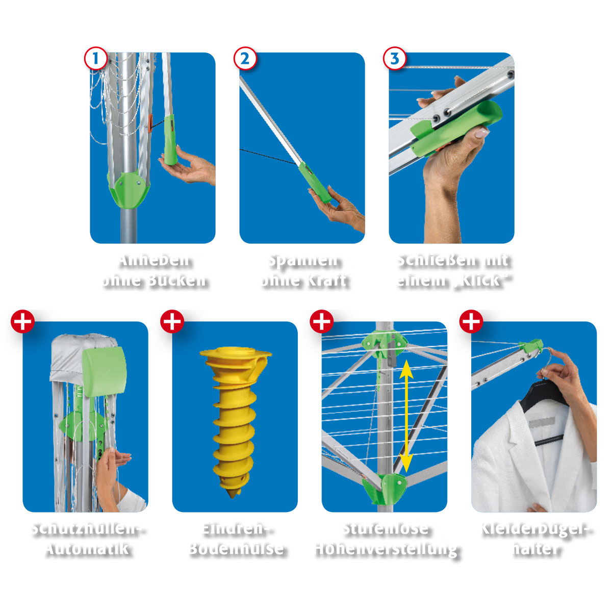 Juwel Wäschespinne „Novaplus 600 Lift“ höhenverstellbar inkl. Schutzhülle Bild 5