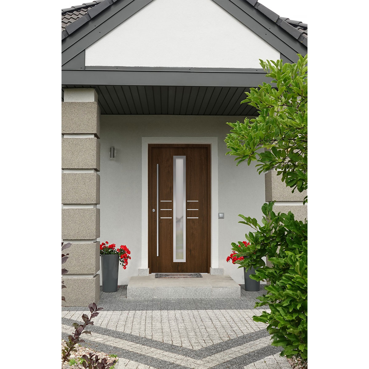 SplenDoor  Premium-Haustür Passivedoor Lund energiesparend nussbaum 100 x 210 cm links Bild 2