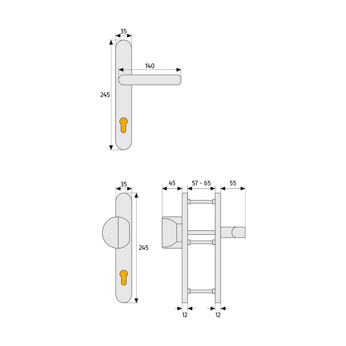 Abus Schmalrahmengarnitur SRG 92 Watt beidseitig Bild 2