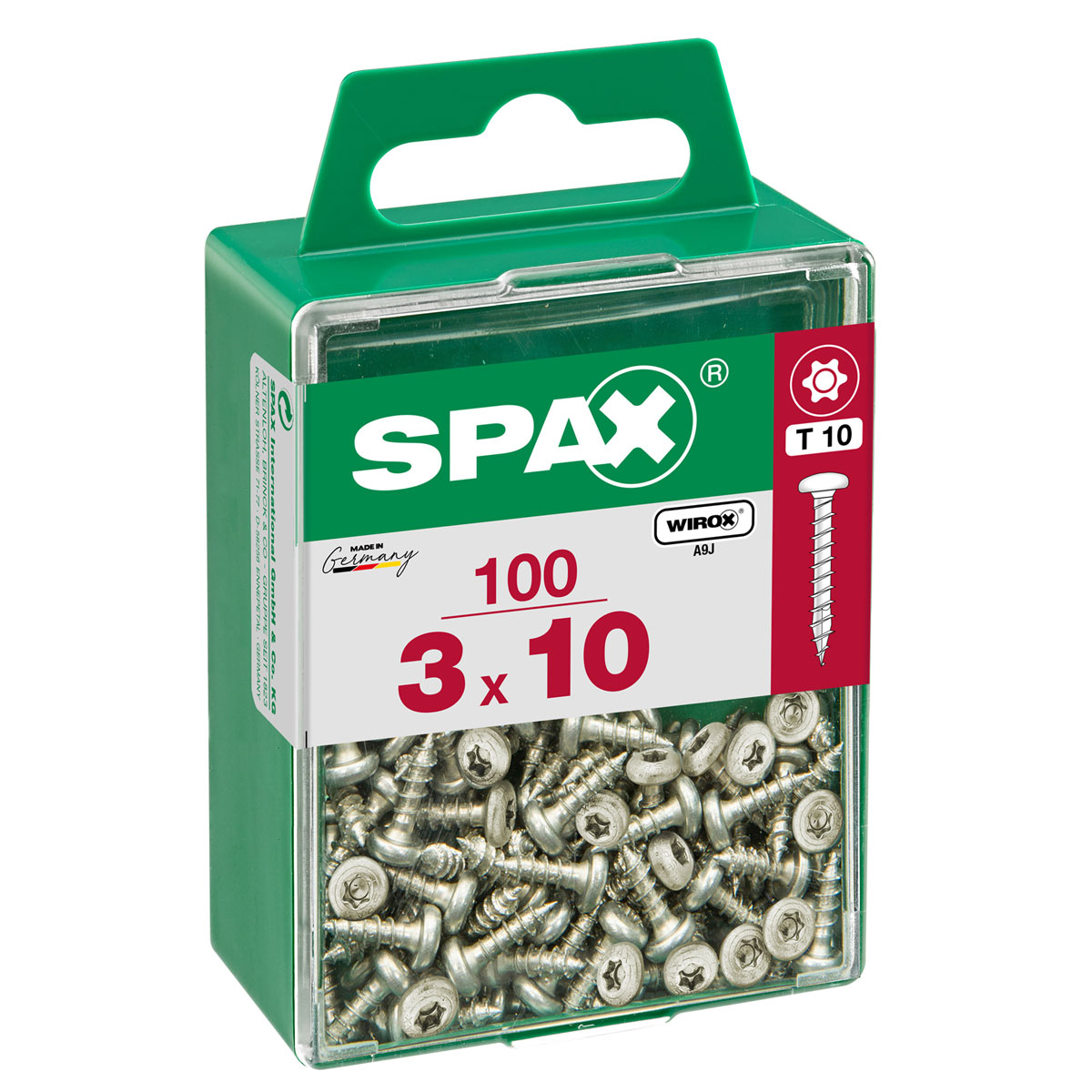 Spax Universalschraube WIROX Rundkopf 3,0 x 10 mm Torx 100 Stück