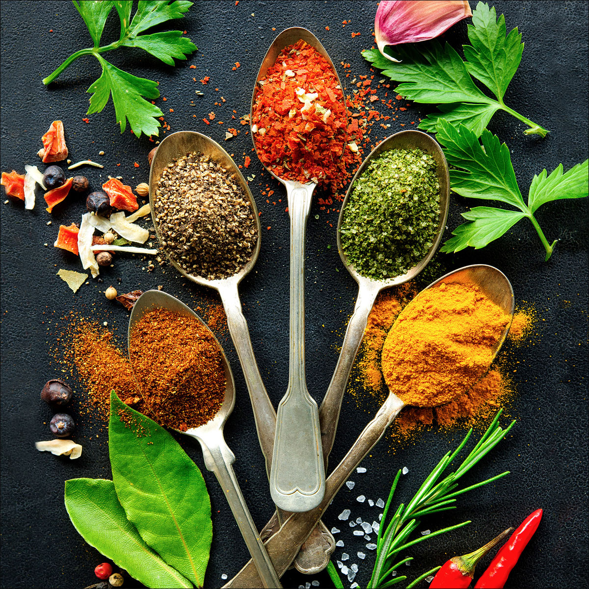 Canvas-Art Gewürze 30 x 30 cm