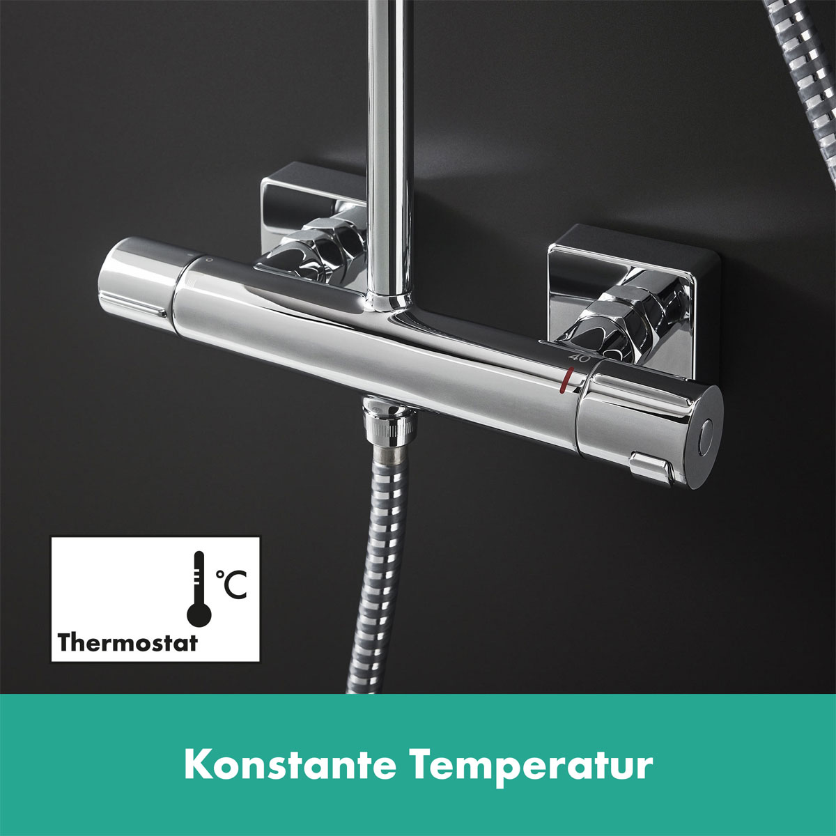 Hansgrohe Duschsystem Vernis Shape mit Thermostat chrom Bild 10