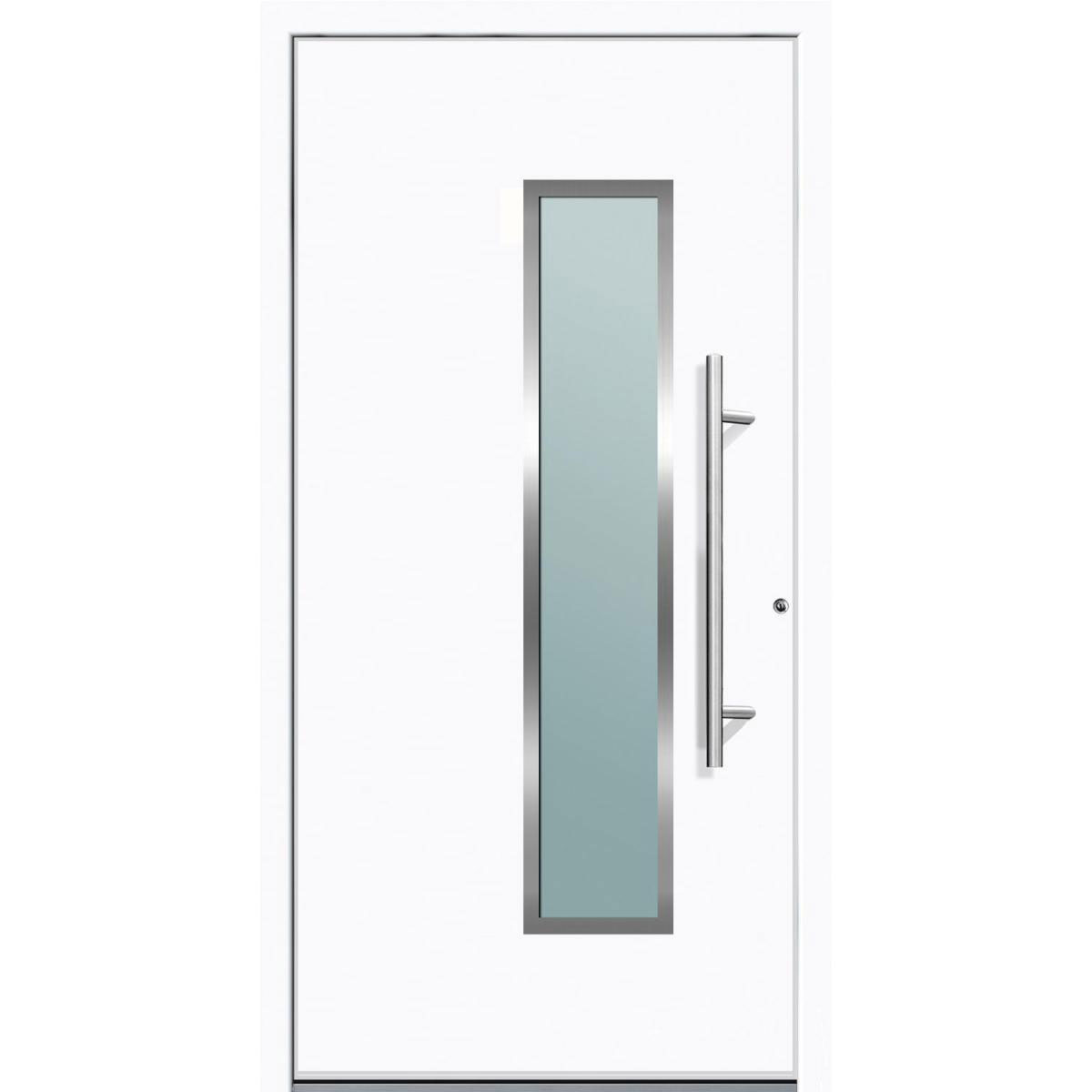 Aluminium Sicherheits-Haustür Ravenna Superior 60 mm weiß 110 x 210 cm Anschlag rechts inkl Griffset