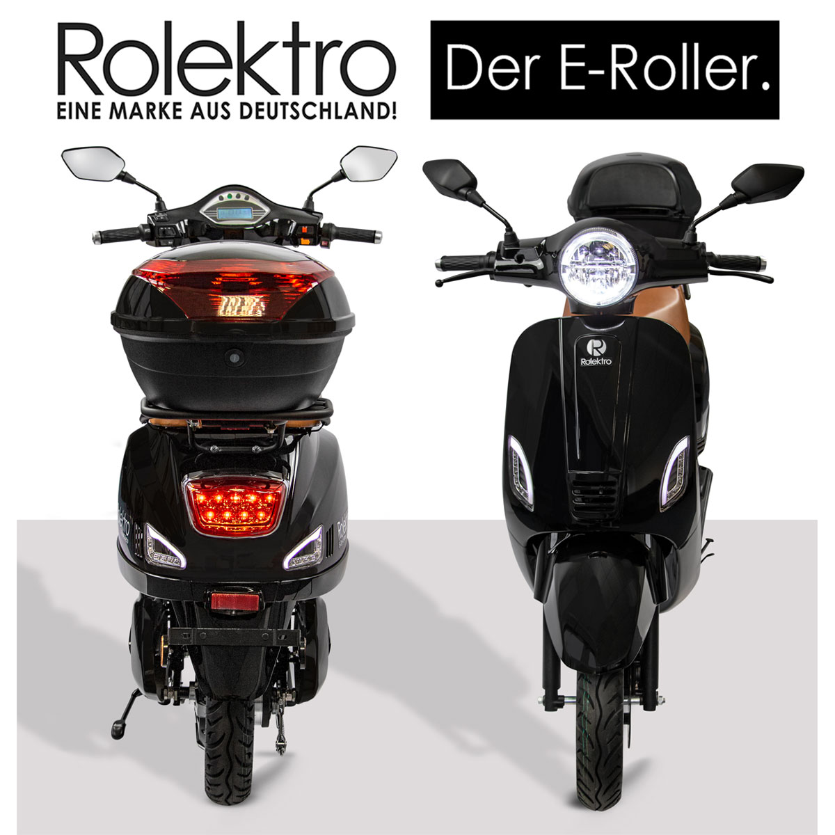 Rolektro Retro Roller E-Roller 45 km/h Lithium V.2021 Schwarz 60V-27,5Ah  2000W | K000628988