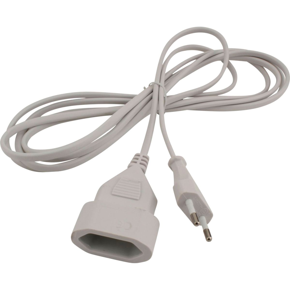 Flector Technik Euro-Verlängerungskabel mit Stecker und Kupplung 3m weiß