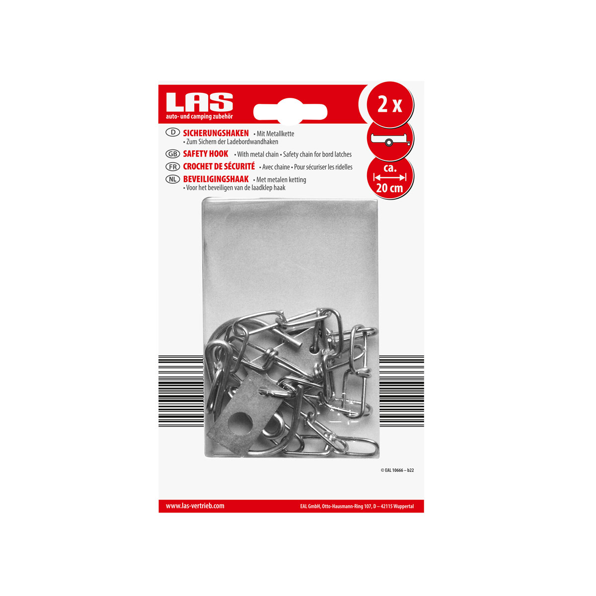 LAS 10666 Sicherungshaken mit Kette 2- teilig  Bild 3