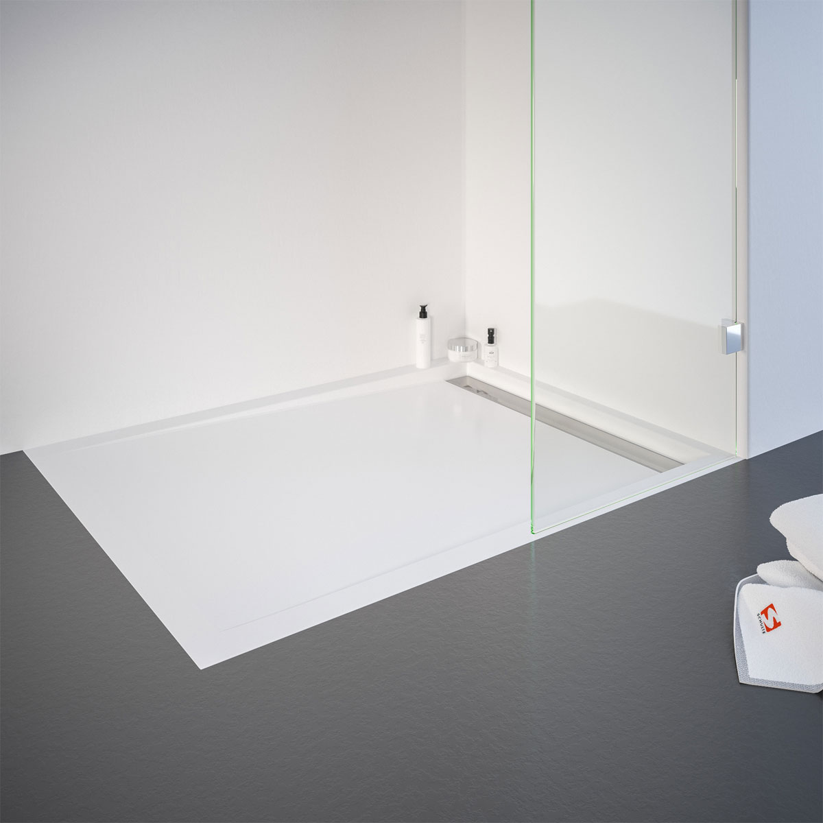 Schulte Schiebetür Master Class inkl Seitenwand 120 x 90 cm weiß Rinne chrom rechts Bild 3